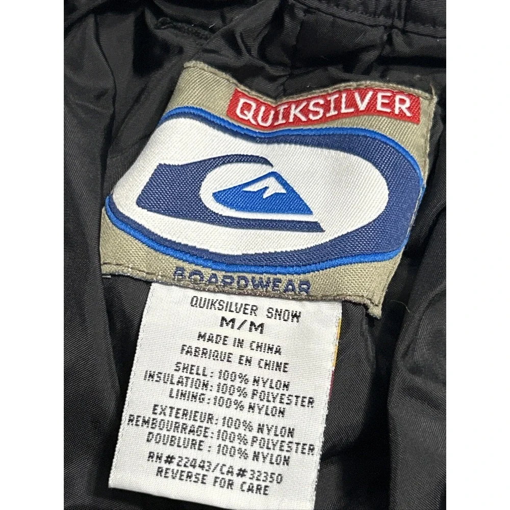 Boys Quiksilver Boardwear Lined Cargo Nylon‎ Snow Pants Relaxed Fit Pockets Med